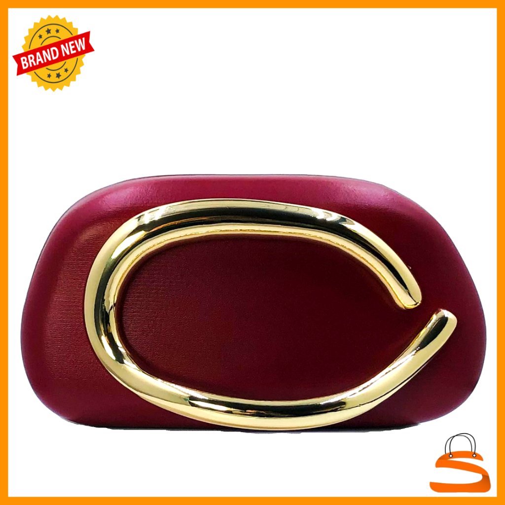Mini Metal Clutch Evening Bag With Detachable Chain Strap Formal Purse